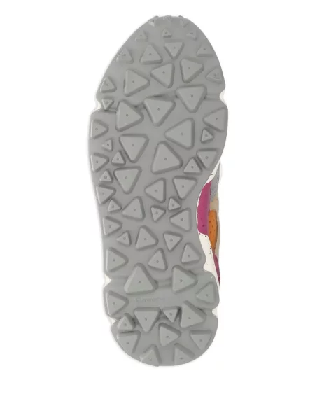Sneakerși Flower Mountain din piele cu model floral albastru