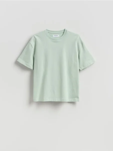 Reserved Tricou boxy din verde-pal verde