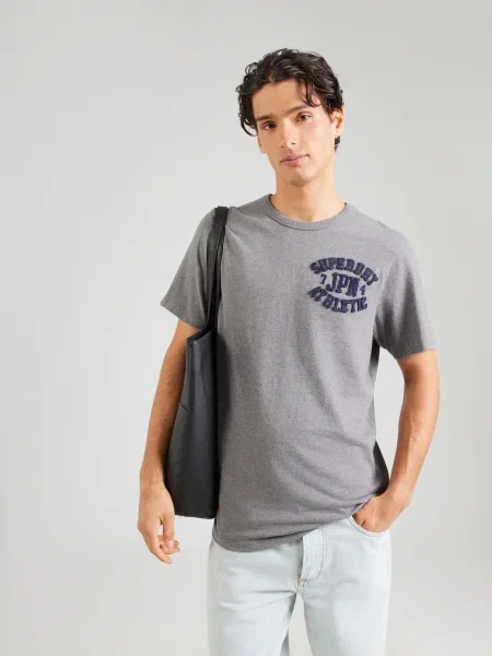 Superdry & Co Tričko Vintage Athletic námornícka modrá / melírovaná sivá