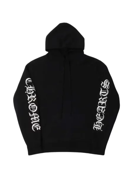 Kašmírová mikina s kapucí Chrome Hearts s výšivkou se srdcovým vzorem černá
