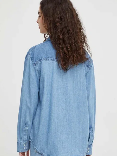 Levi's camasa jeans femei cu guler clasic regular albastru