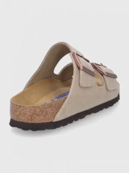 Semišové pantofle Birkenstock Arizona béžová