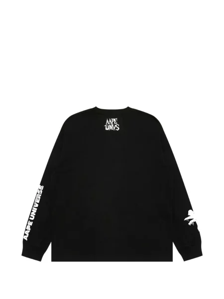 Lung tricou Aape By A Bathing Ape cu imagine negru