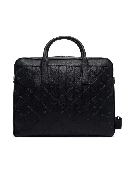 Calvin Klein Aktovka Emblem Aop Deboss crna