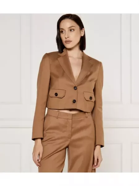 Pinko De lână sacou VIVONA | Cropped Fit maro