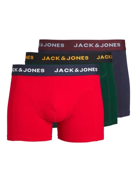 JACK & JONES Boxeri JWHJAMES albastru închis / verde închis / roșu intens alb
