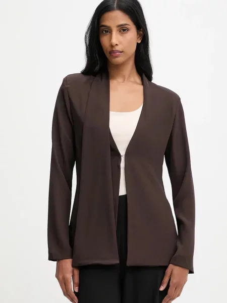 Answear.LAB marynarka jednorzędowa gładka brązowy