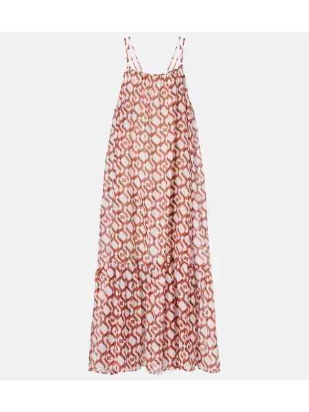 Rochie midi Max Mara de mătase cu imagine de costum alb