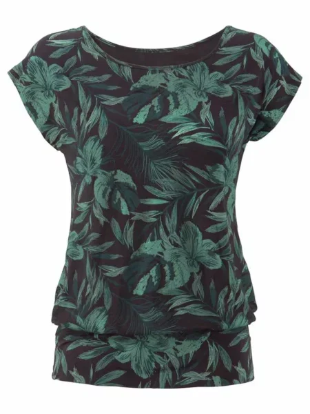 LASCANA Tricou verde închis negru