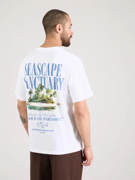JACK & JONES Tričko svetlomodrá / jedľová biela