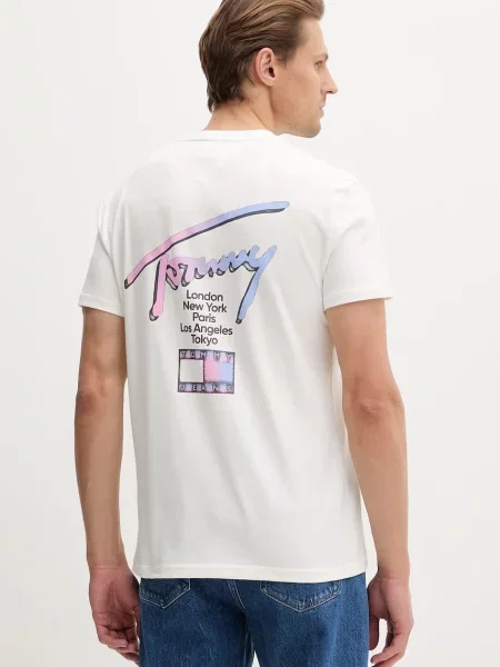 Tommy Jeans T-shirt ανδρικό μπεζ