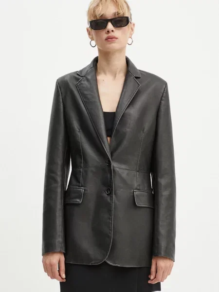 Сако MSGM с едно копче с изчистен дизайн черно
