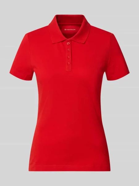 Koszulka polo o kroju regular fit z czystej bawełny Tom Tailor czerwona
