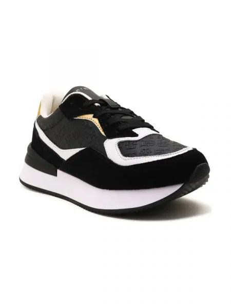 Tommy Hilfiger Bőr sneakers tornacipő fekete