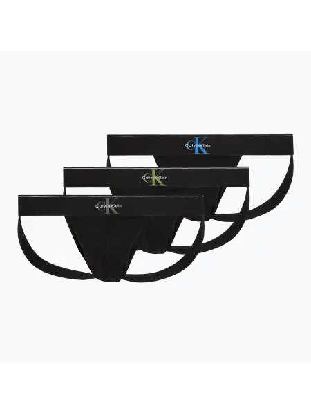 Slipuri pentru bărbați Calvin Klein Jock Strap black bodies w/ granite gray/poseid negru
