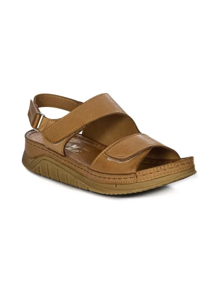 Pantofi Maciejka din piele cu platformă maro