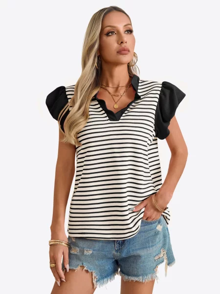 Imily Bela Tricou negru alb