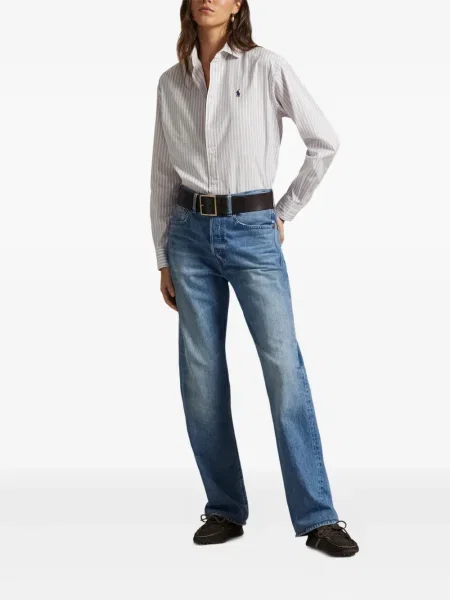 Dugo rebrasti s ovratnikom polo majica Polo Ralph Lauren plava