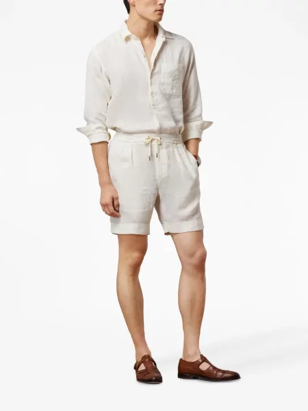 Lininiai su raišteliu šortai Ralph Lauren Purple Label balta