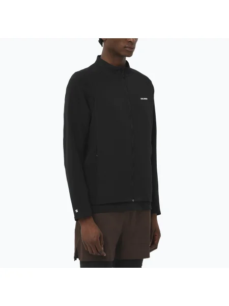 Мъжки суитшърт за бягане Salomon Mountain Flex Hybrid deep black черно