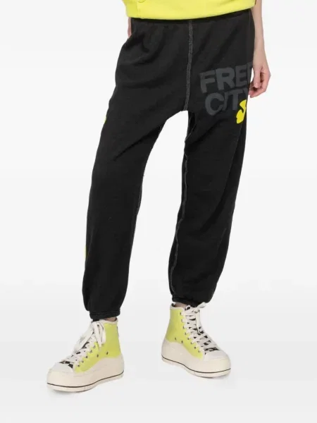 Pantaloni Freecity cu imagine negru