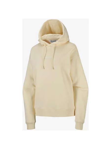 Bluza z kapturem Salomon Logo beżowy XS biała