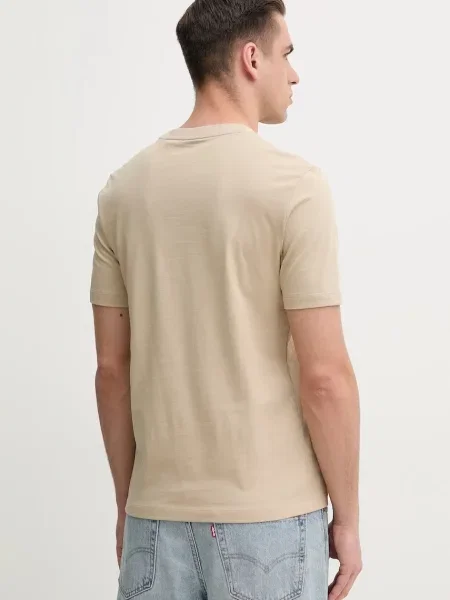 BOSS t-shirt z nadrukiem beżowy