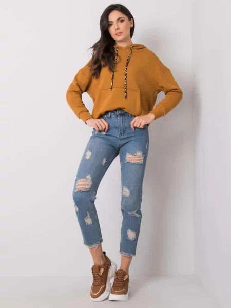 Pantaloni Fashionhunters albastru