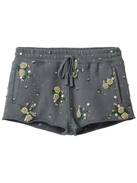 Pantaloni scurți Miu Miu cu model floral gri