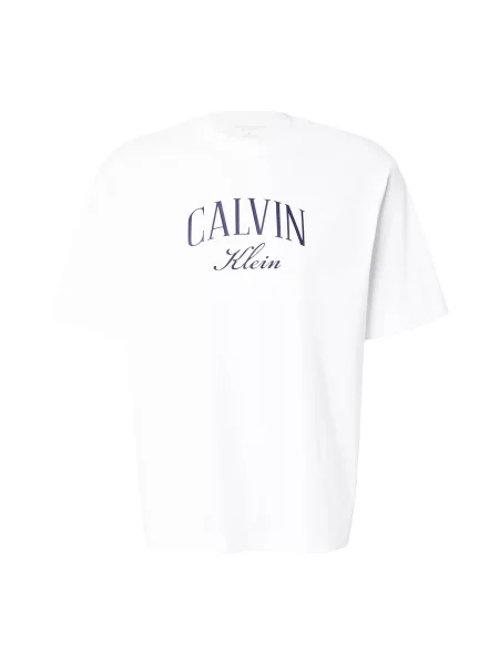 Calvin Klein Jeans Tričko enciánová modrá bílá