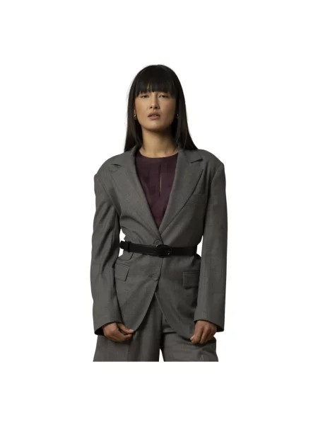 Marynarka Kocca elegancka wełniana szara