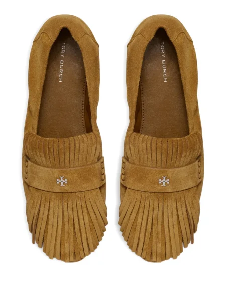 Pantofi loafer Tory Burch cu franjuri maro
