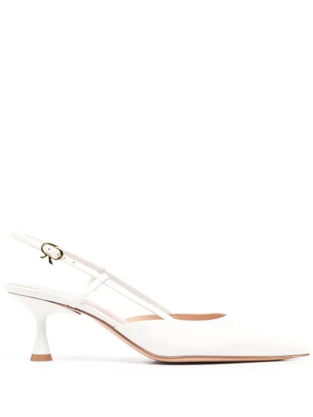 Pantofi cu toc Gianvito Rossi din piele slingback alb