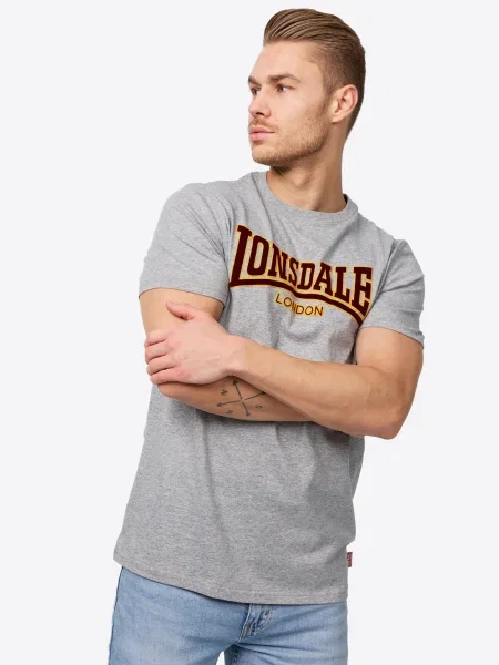 LONSDALE Majica Classic rumena temno rdeča siva