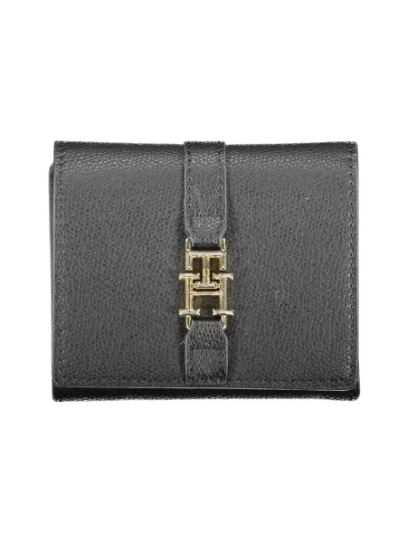 Lniany portfel Tommy Hilfiger czarny