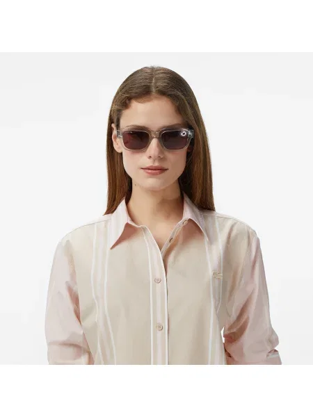 Lacoste Koszula Z Blokadą Koloru Regular Fit beżowa