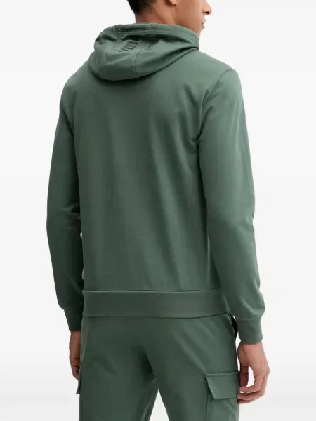 Hoodie Ea7 Emporio Armani με αυτόγραφο με κορδόνι πράσινο