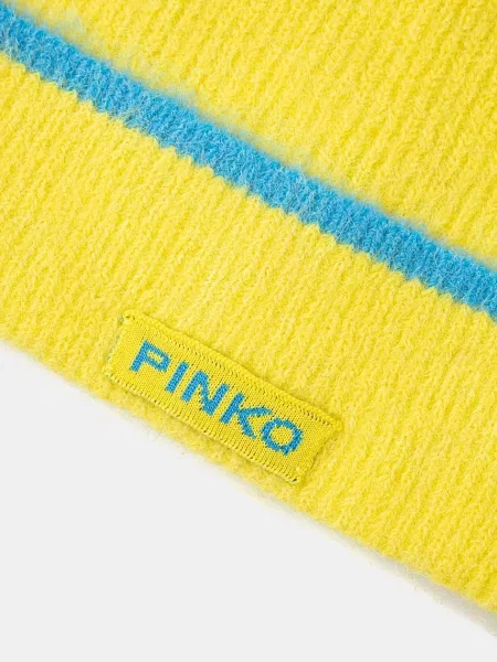 Шапка з домішкою вовни Pinko жовтий