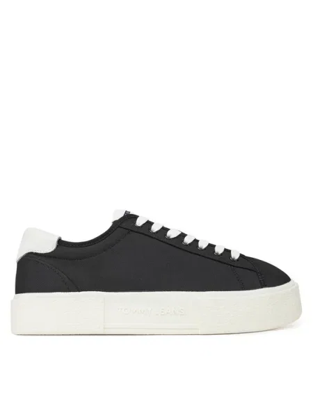 Tommy Jeans Tenisice Tjw Flatform Canvas Sneaker Crna bijela