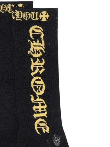 Skarpety Chrome Hearts w serca z autografem czarne