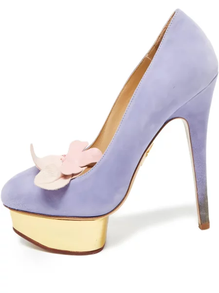 Pantofi cu toc Charlotte Olympia din piele violet