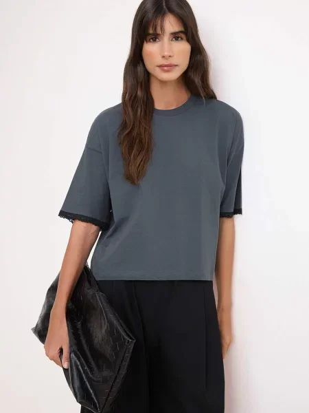 Trendyol Majica temno siva