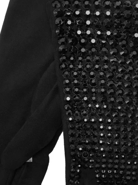 Zomšinės pirštines Philipp Plein su kristalais juoda