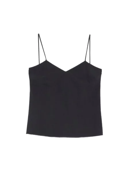 Lniany top Max Mara czarny