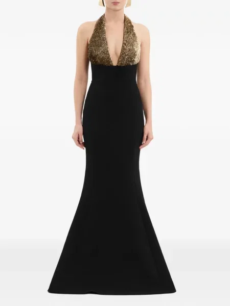 Rochie Rebecca Vallance cu gât halter negru