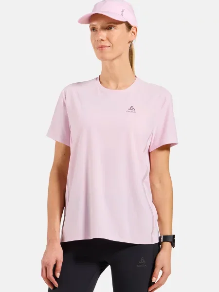 Koszulka z krótkim rękawem ODLO T-shirt crew neck s/s ZEROWEIGHT CHILL-TEC L różowa