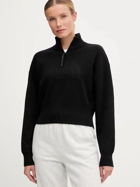 The North Face pulover din amestec de lână cu guler negru