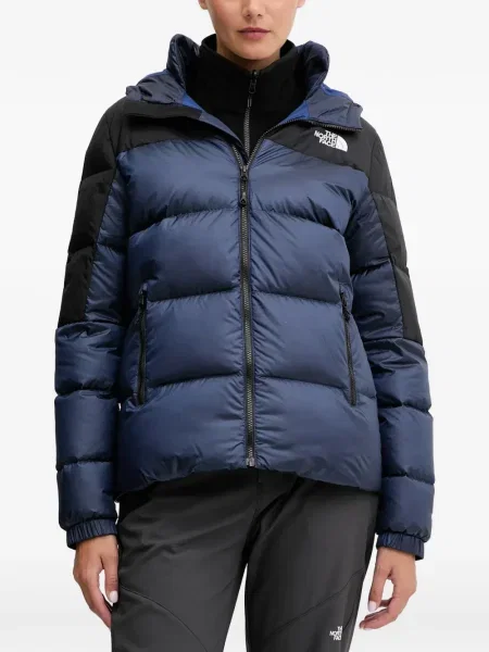 Geacă cu puf The North Face cu glugă albastru