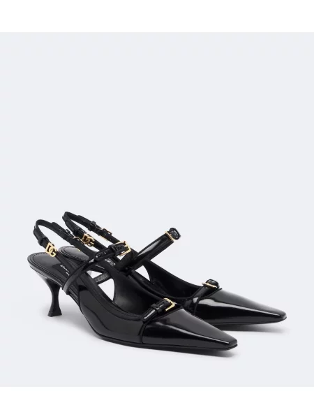 Pantofi cu toc Dolce&gabbana din piele de lac slingback negru