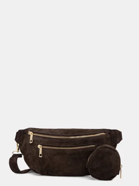 Semiš torbica za okoli pasu Answear.LAB rjava